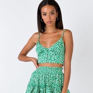 NEW Princess Polly Shah Green Floral Crop Tank